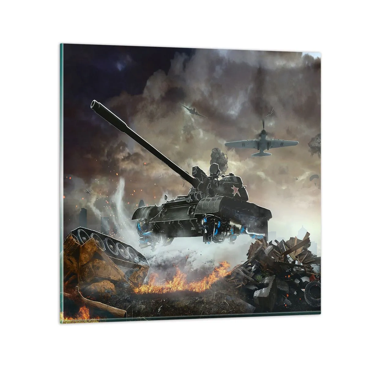 Cuadro sobre vidrio - Impresiones sobre Vidrio - La batalla es terrible y hermosa - 60x60 cm