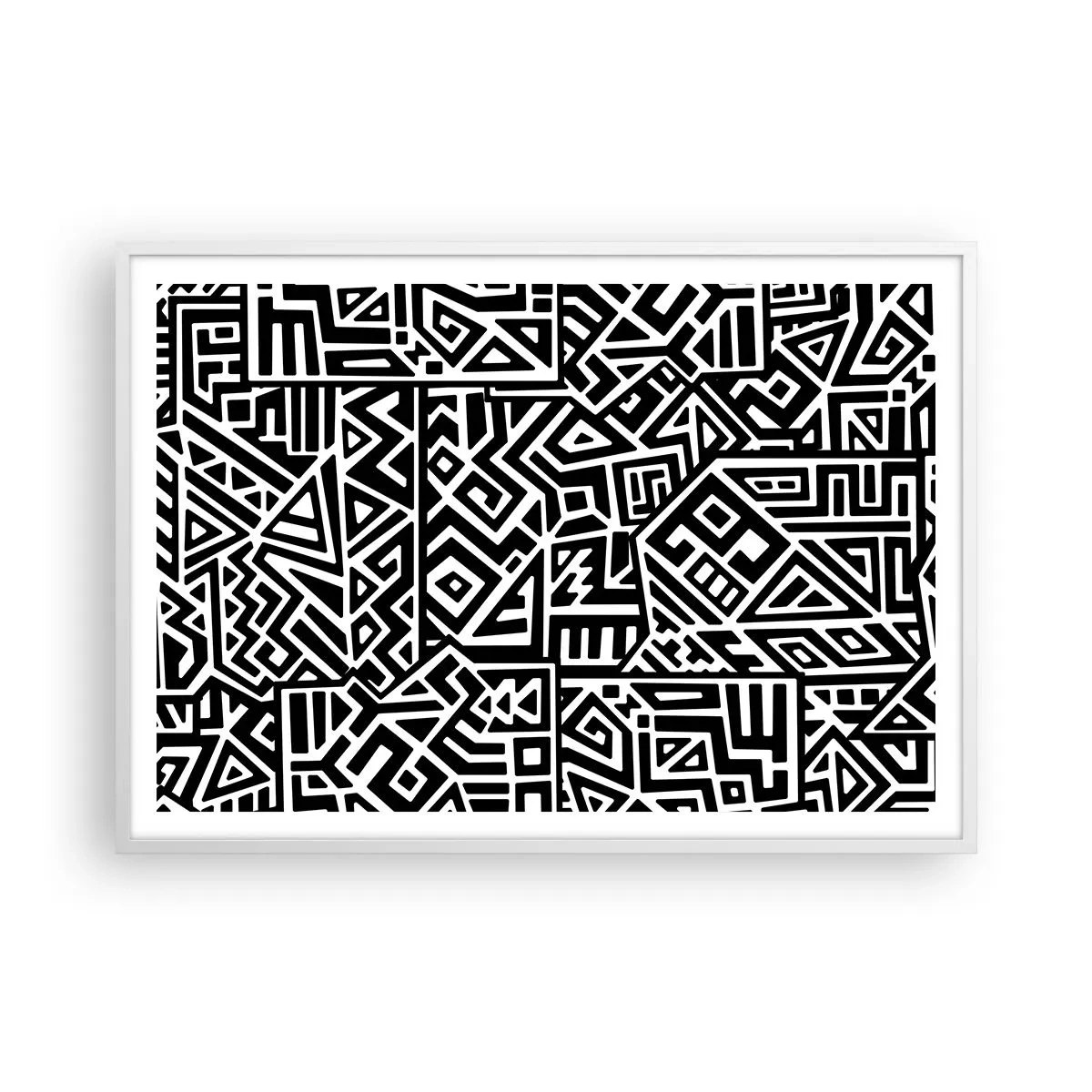 Póster en marco blanco - Composición precolombina - 100x70 cm