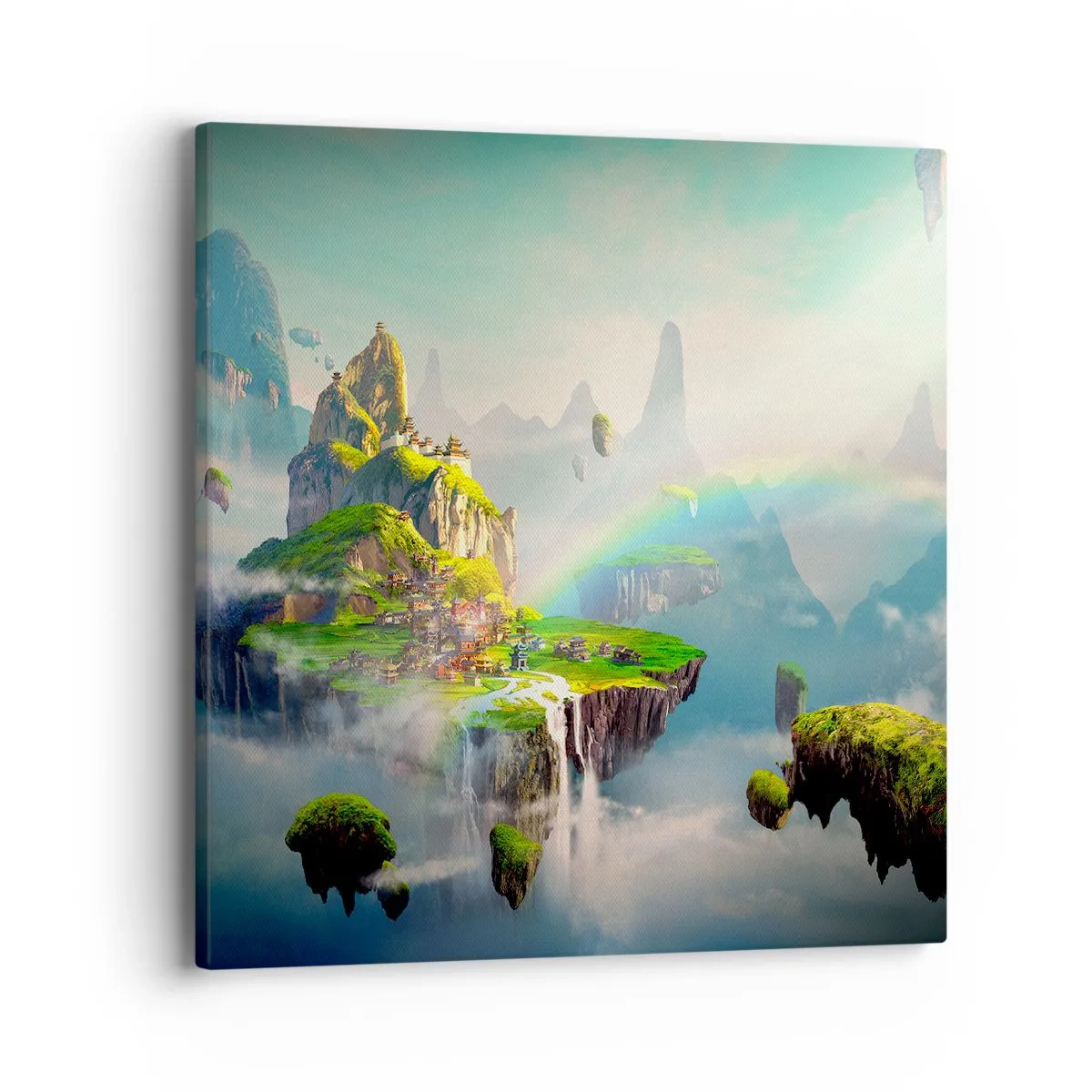 Cuadro sobre lienzo - Impresión de Imagen - El medio de la nada - islas flotantes - 40x40 cm