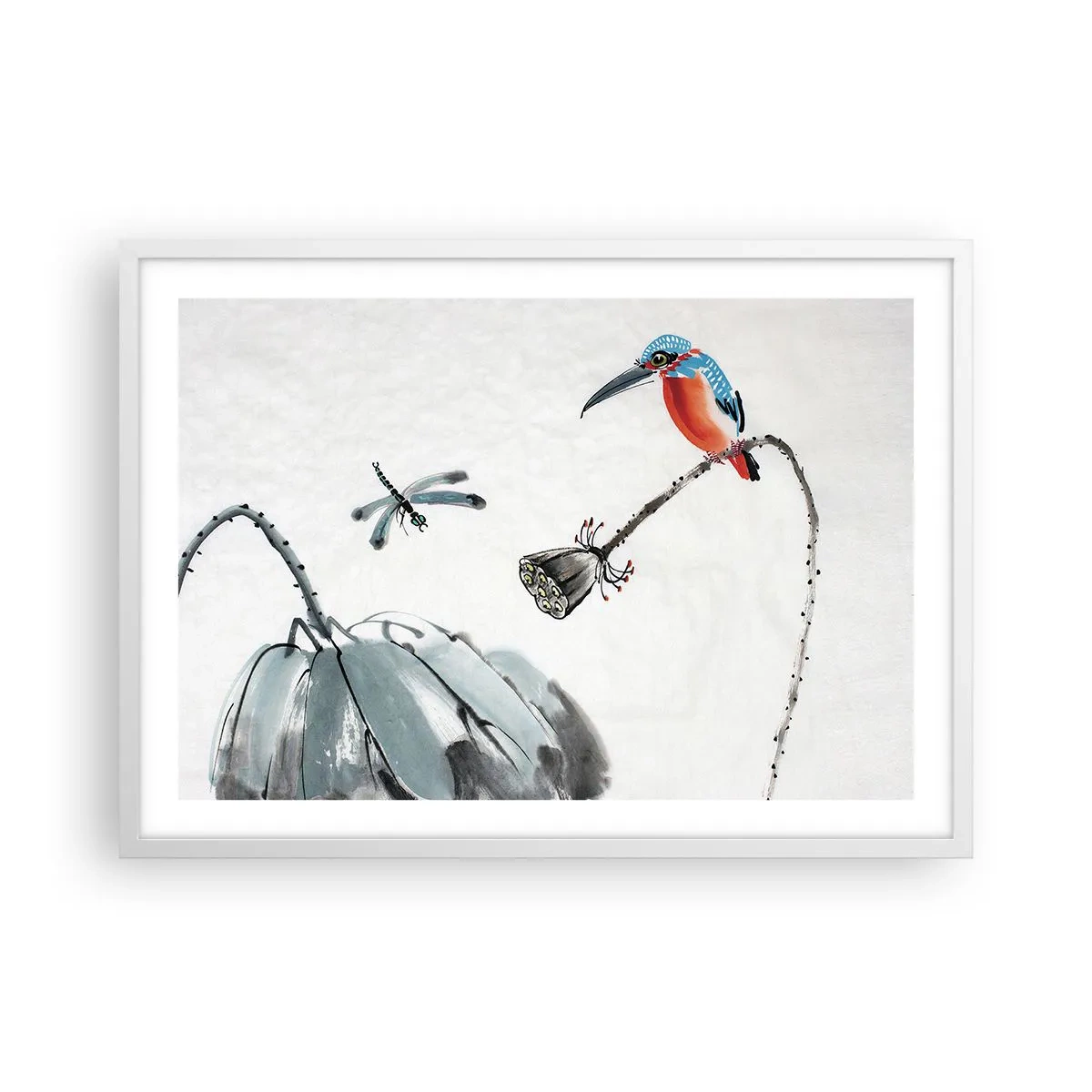Póster en marco blanco - La vida de la pradera - 70x50 cm