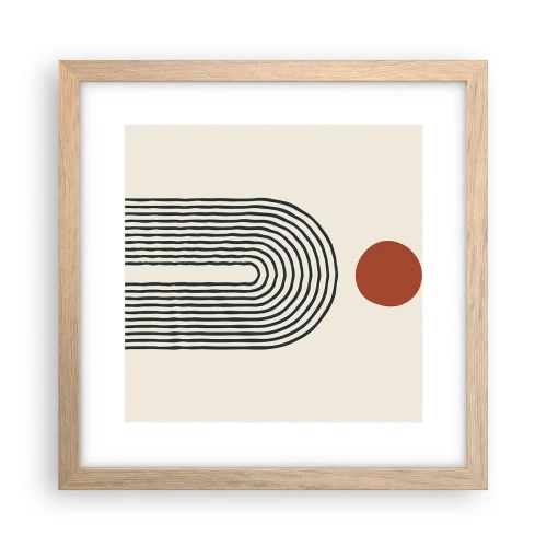 Póster en marco roble claro - Magnetismo de formas y colores - 30x30 cm