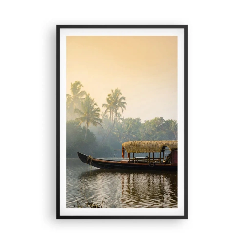 Póster en marco negro - Casa en el río - 61x91 cm