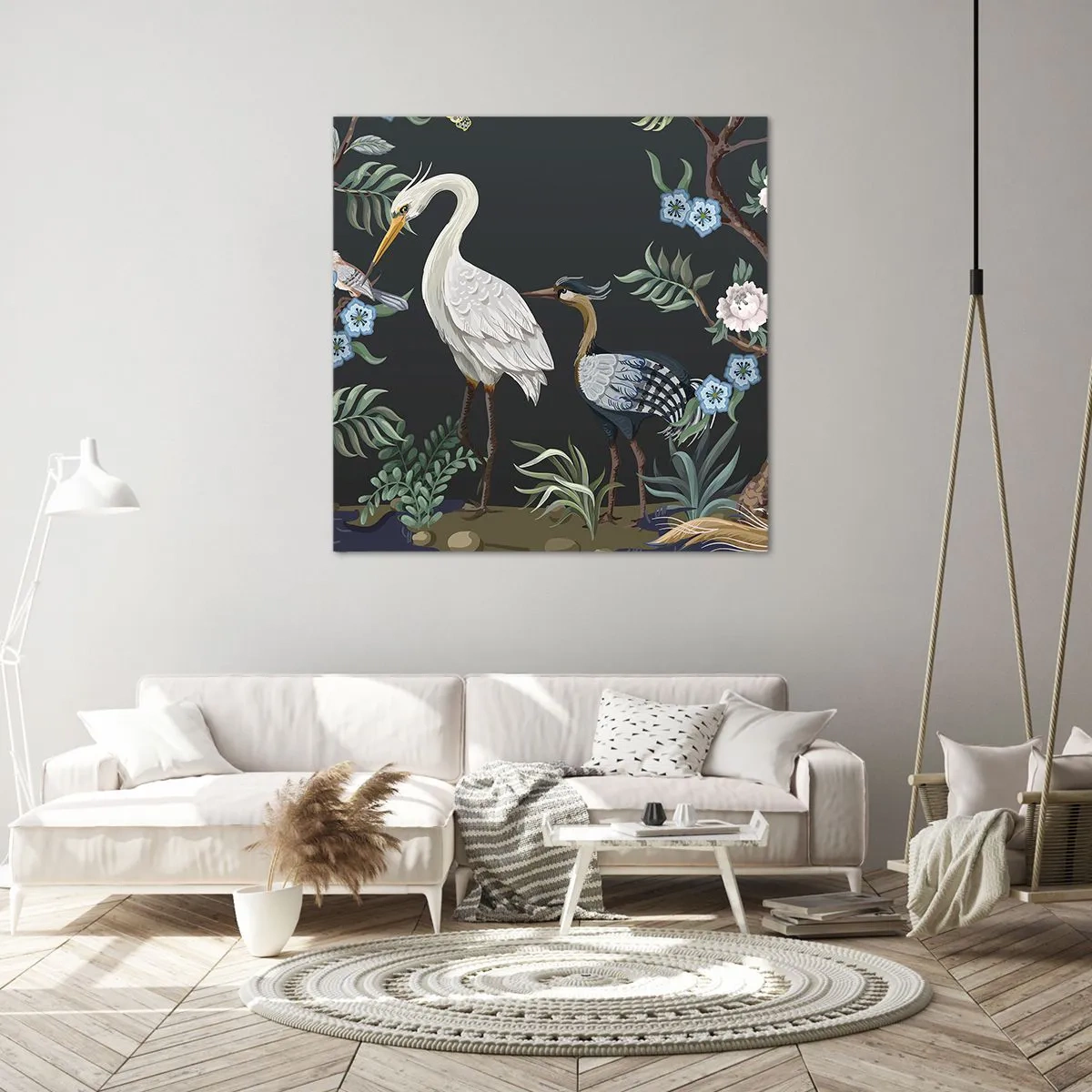 Cuadro sobre lienzo - Impresión de Imagen - Desfile de aves - 40x40 cm