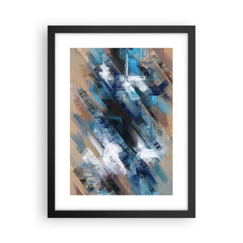 Póster en marco negro - En una inclinación azul - 30x40 cm