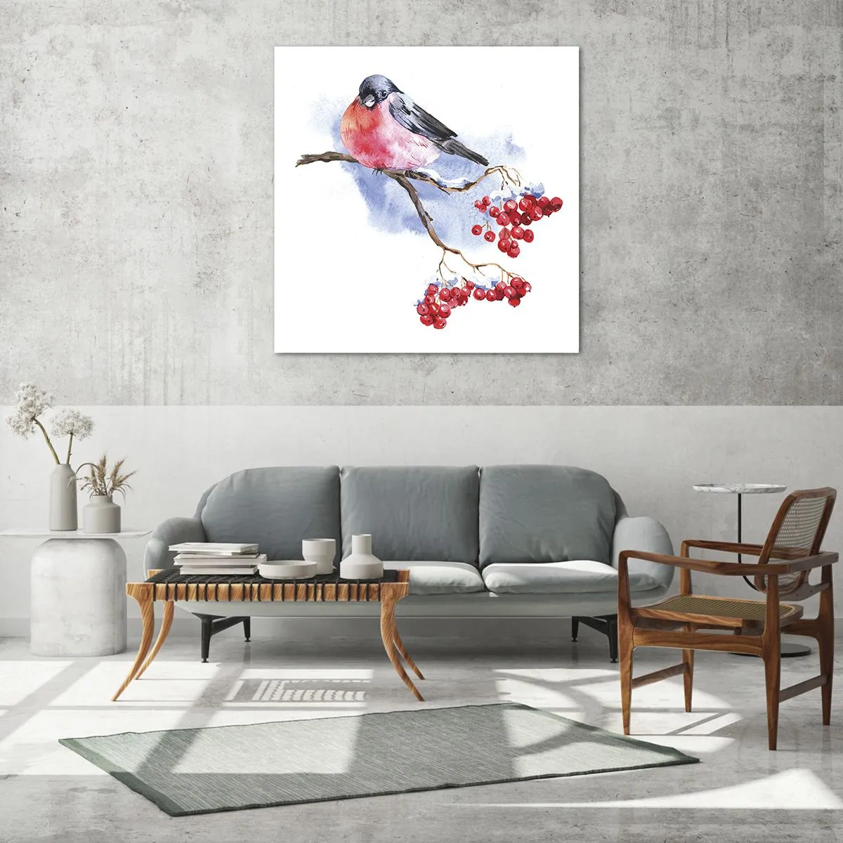 Cuadro sobre vidrio - Impresiones sobre Vidrio - Invierno en color - 70x70 cm