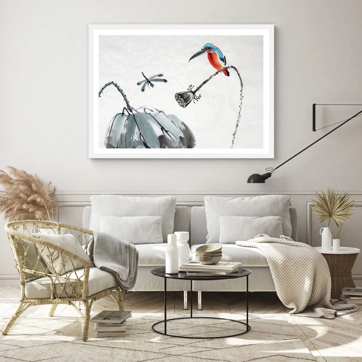 Póster en marco blanco - La vida de la pradera - 70x50 cm