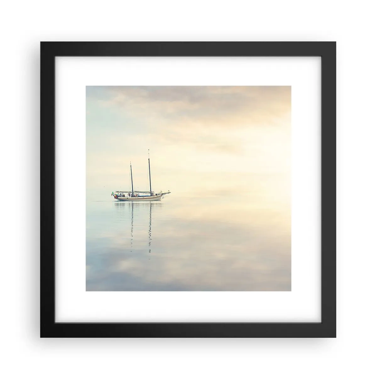 Póster en marco negro - En un mar de silencio - 30x30 cm