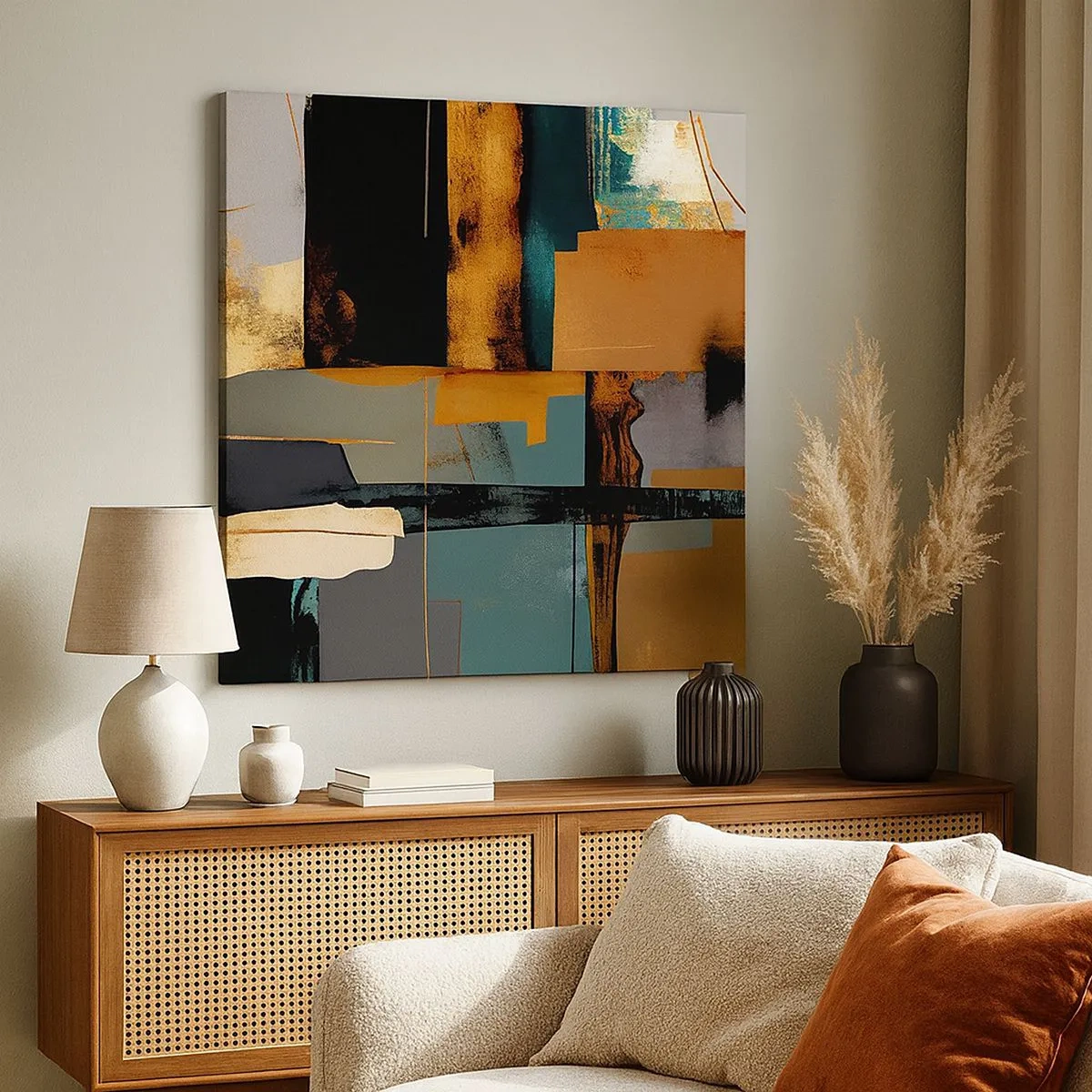 Cuadro sobre lienzo - Impresión de Imagen - Abstracción: luces y sombras - 30x30 cm