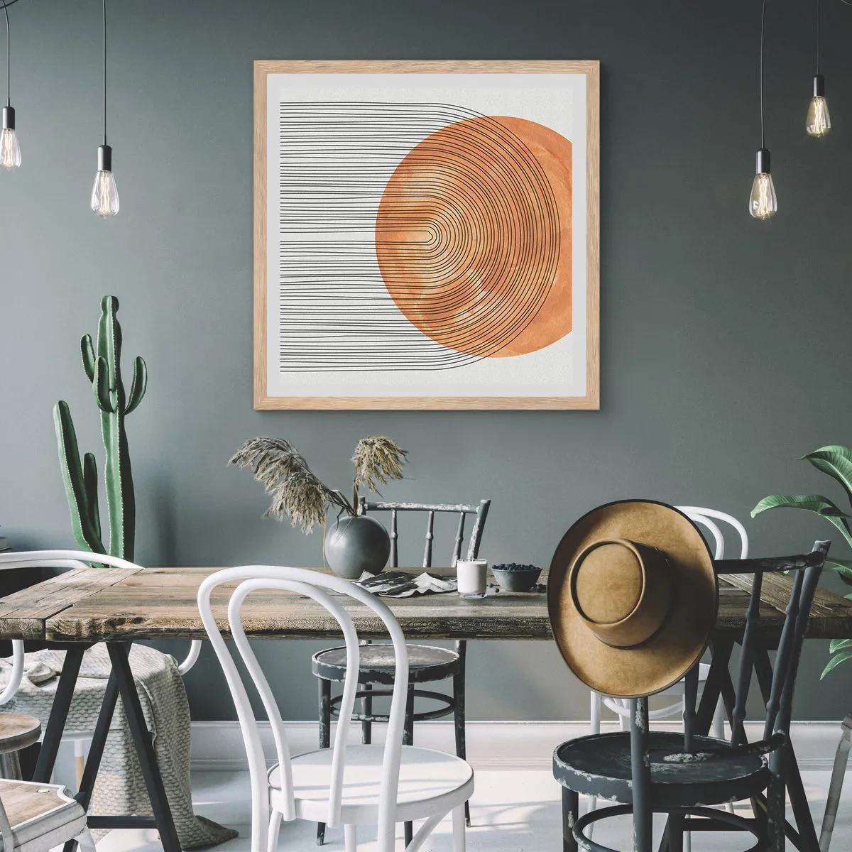 Póster en marco roble claro - Una composición soleada - 40x40 cm