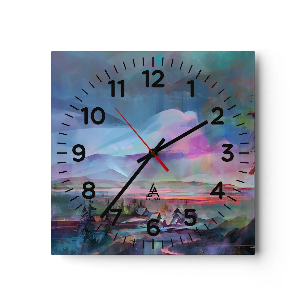 Reloj de pared - Reloj de vidrio - Bajo un cielo benévolo - 40x40 cm