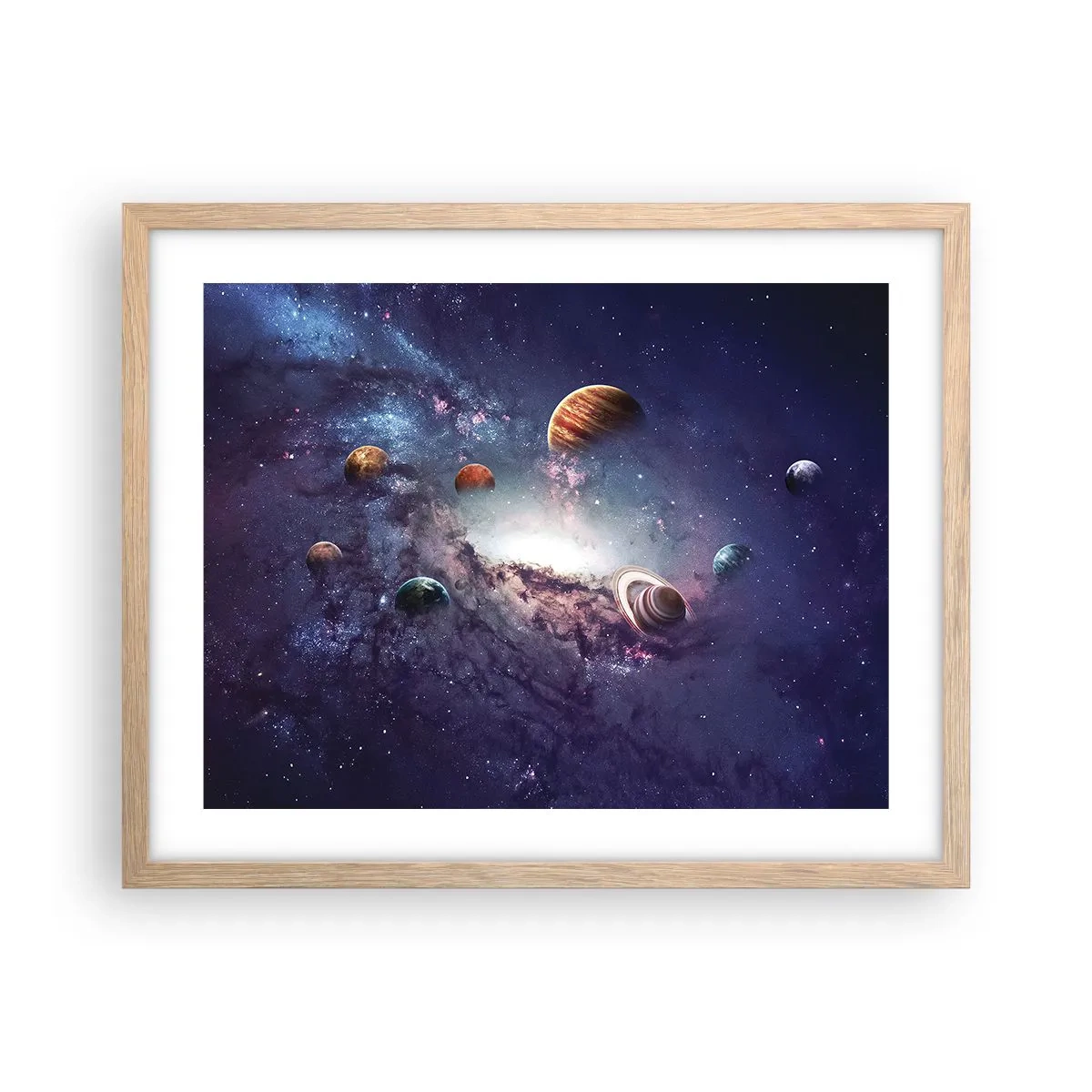 Póster en marco roble claro - La danza alrededor del Sol - 50x40 cm