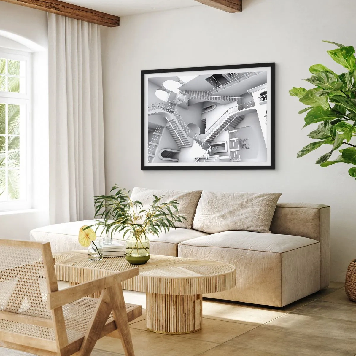 Póster en marco negro - Paradojas del espacio - 91x61 cm