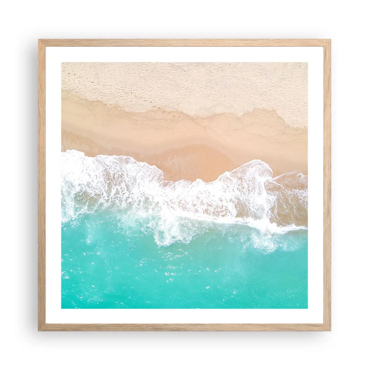 Póster en marco roble claro - Un toque acariciador - 60x60 cm