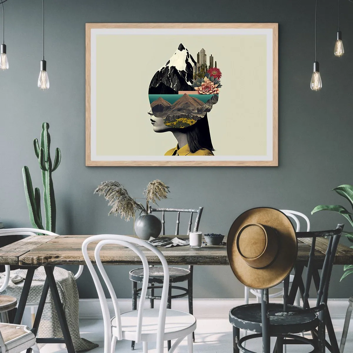 Póster en marco roble claro - La mujer, siempre un misterio - 100x70 cm