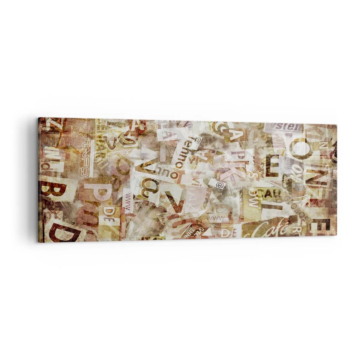 Cuadro sobre lienzo - Impresión de Imagen - Composición abstracta con letras y fragmentos de texto. - 140x50cm - Unificando el lenguaje - Decoración de pared moderna para salón y dormitorio ARTTOR