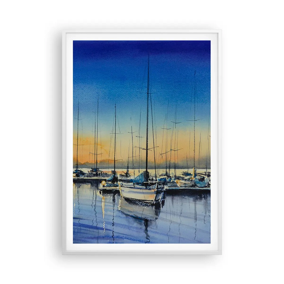 Póster en marco blanco - El final de un buen día - 70x100 cm