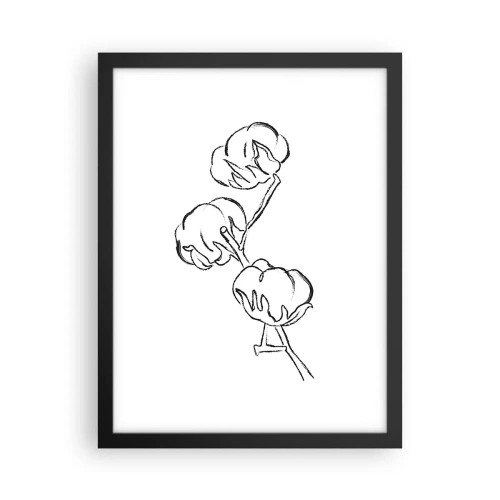 Póster en marco negro - Plumón de algodón - 30x40 cm