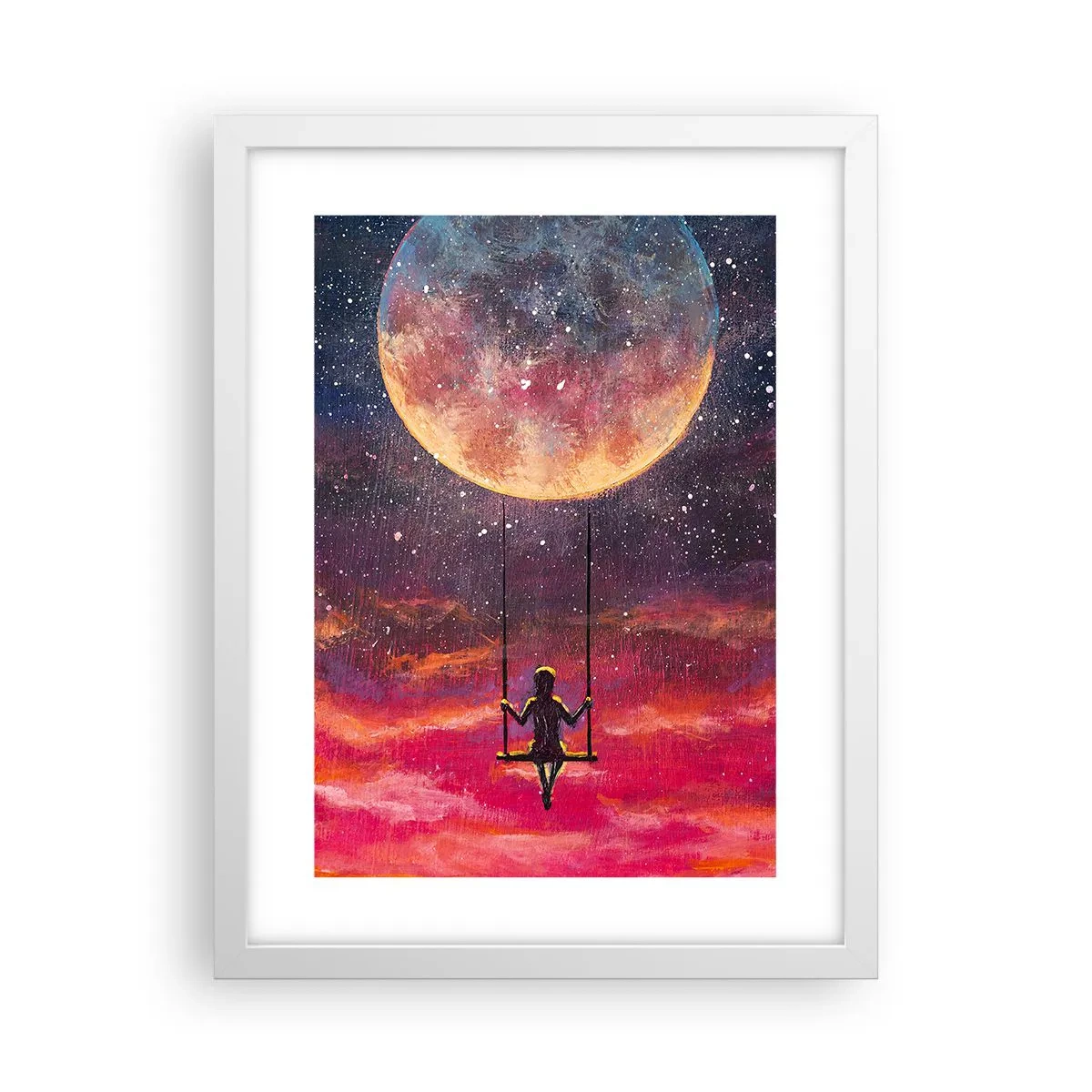 Póster en marco blanco - Disfrutar de las nubes - 30x40 cm