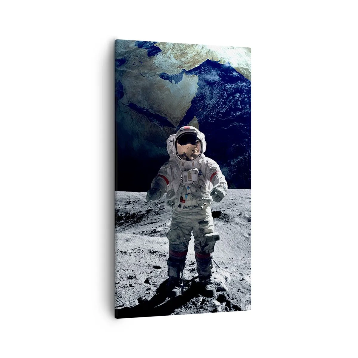 Cuadro sobre lienzo - Impresión de Imagen - Saludos desde la Luna - 55x100 cm