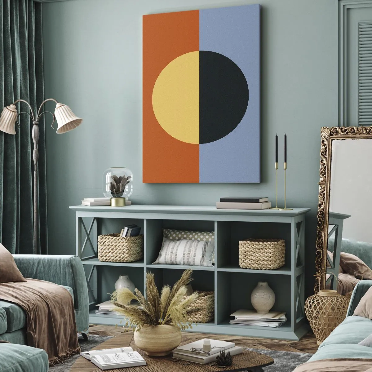 Cuadro sobre lienzo - Impresión de Imagen - Una composición de calidez y frescura - 65x120 cm