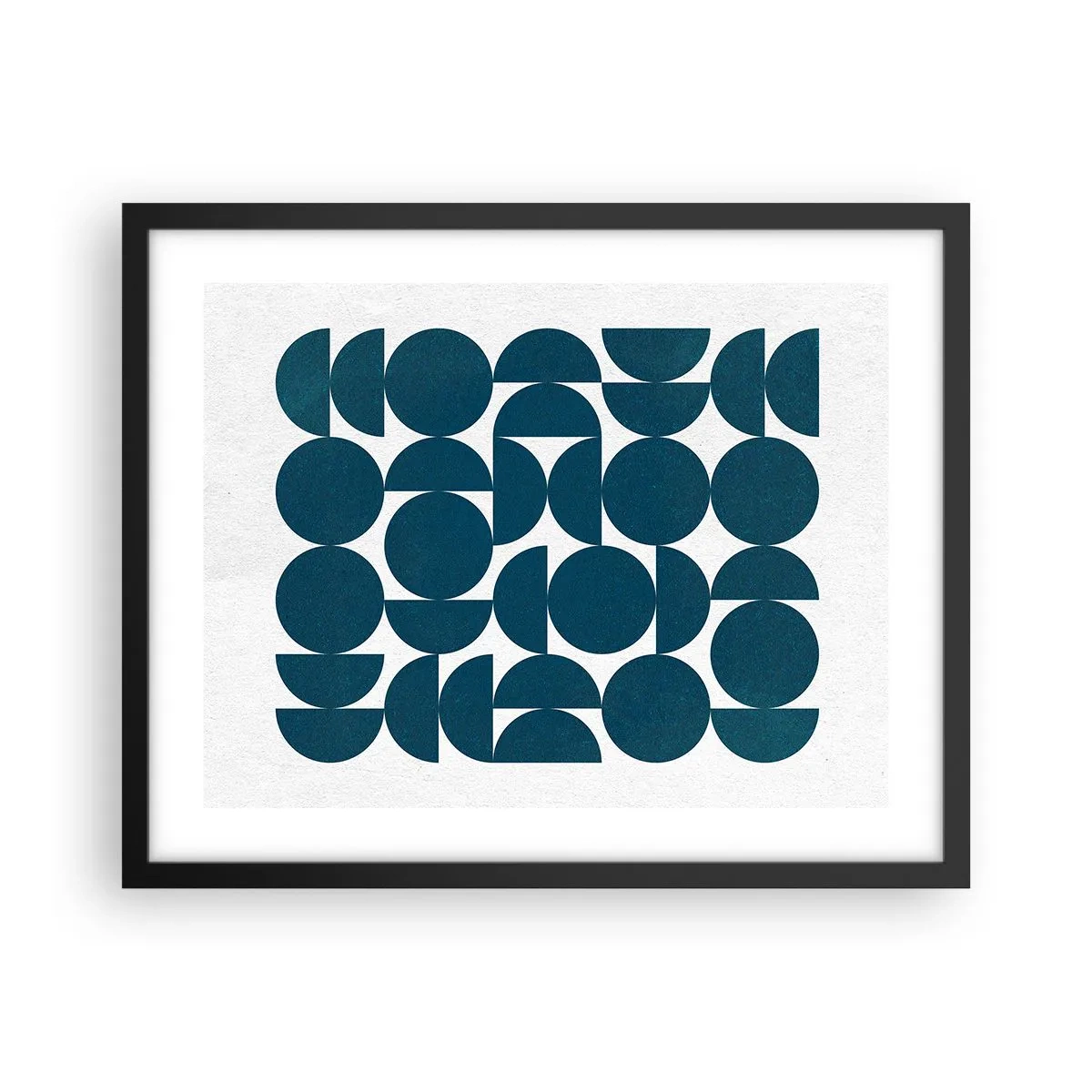 Póster en marco negro - Círculos y semicírculos - 50x40 cm