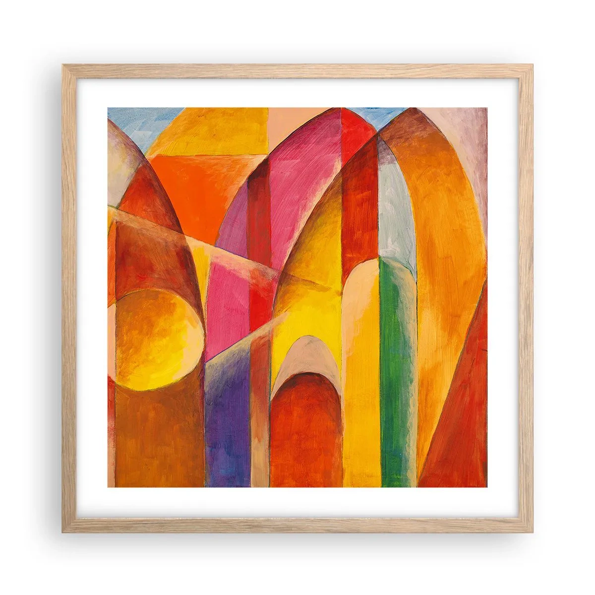 Póster en marco roble claro - Catedral del sol - 50x50 cm