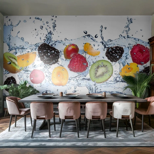 Fotomural Premium Canvas - Juega con nosotros - Fruta, Abstracción, 3D - 350x256 cm