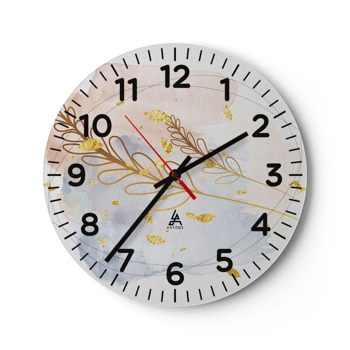 Reloj de pared - Reloj de vidrio - Ráfaga dorada - 30x30 cm