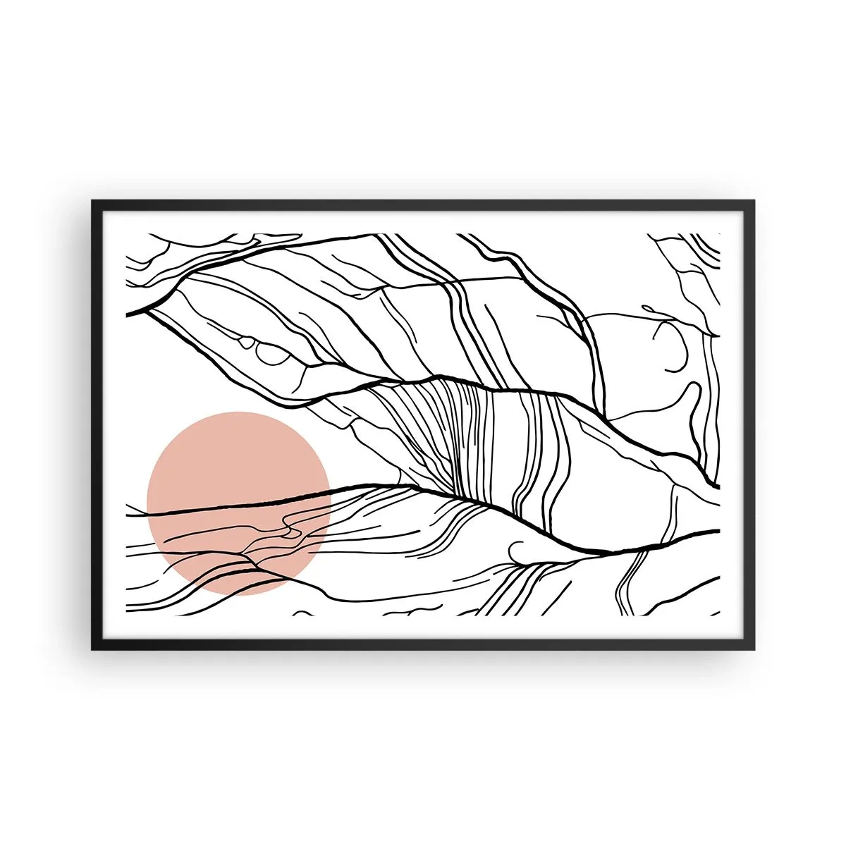 Póster en marco negro - En una red de ramas - 91x61 cm