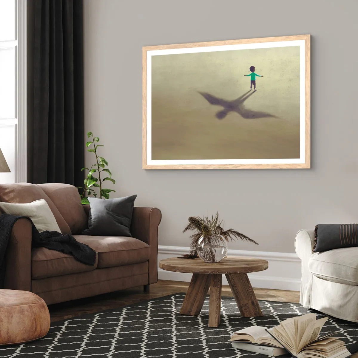 Póster en marco roble claro - Héroe del futuro - 70x50 cm