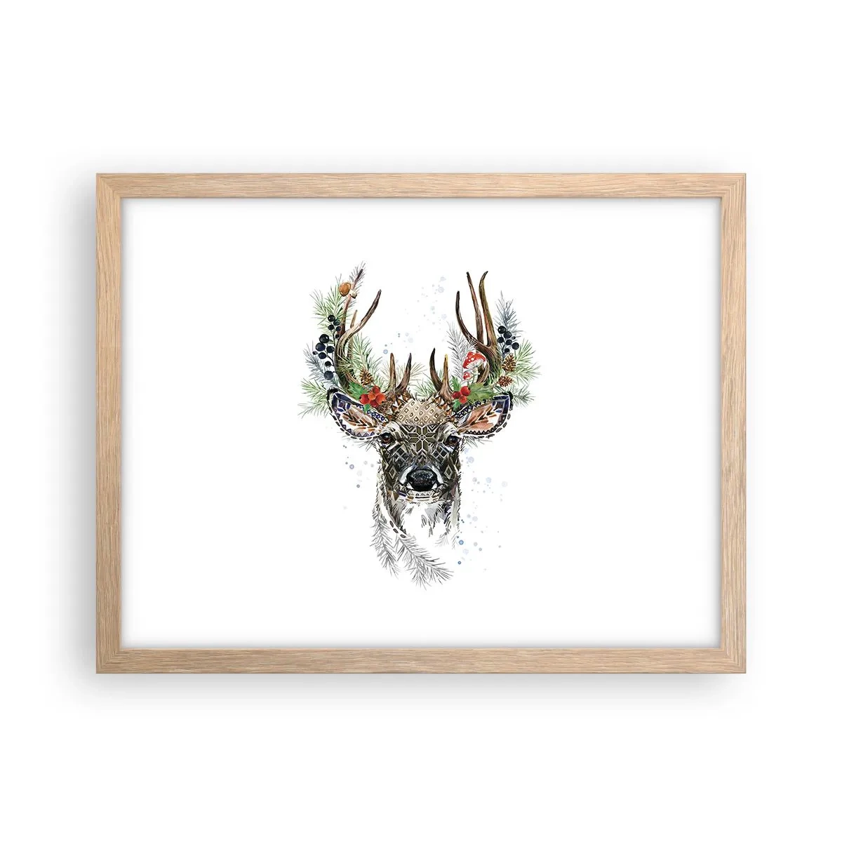 Póster en marco roble claro - Con vestimenta festiva - 40x30 cm