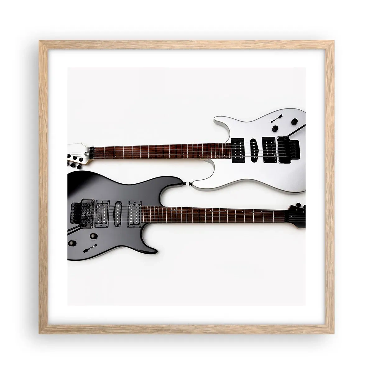 Póster en marco roble claro - Armonía de formas - 50x50 cm