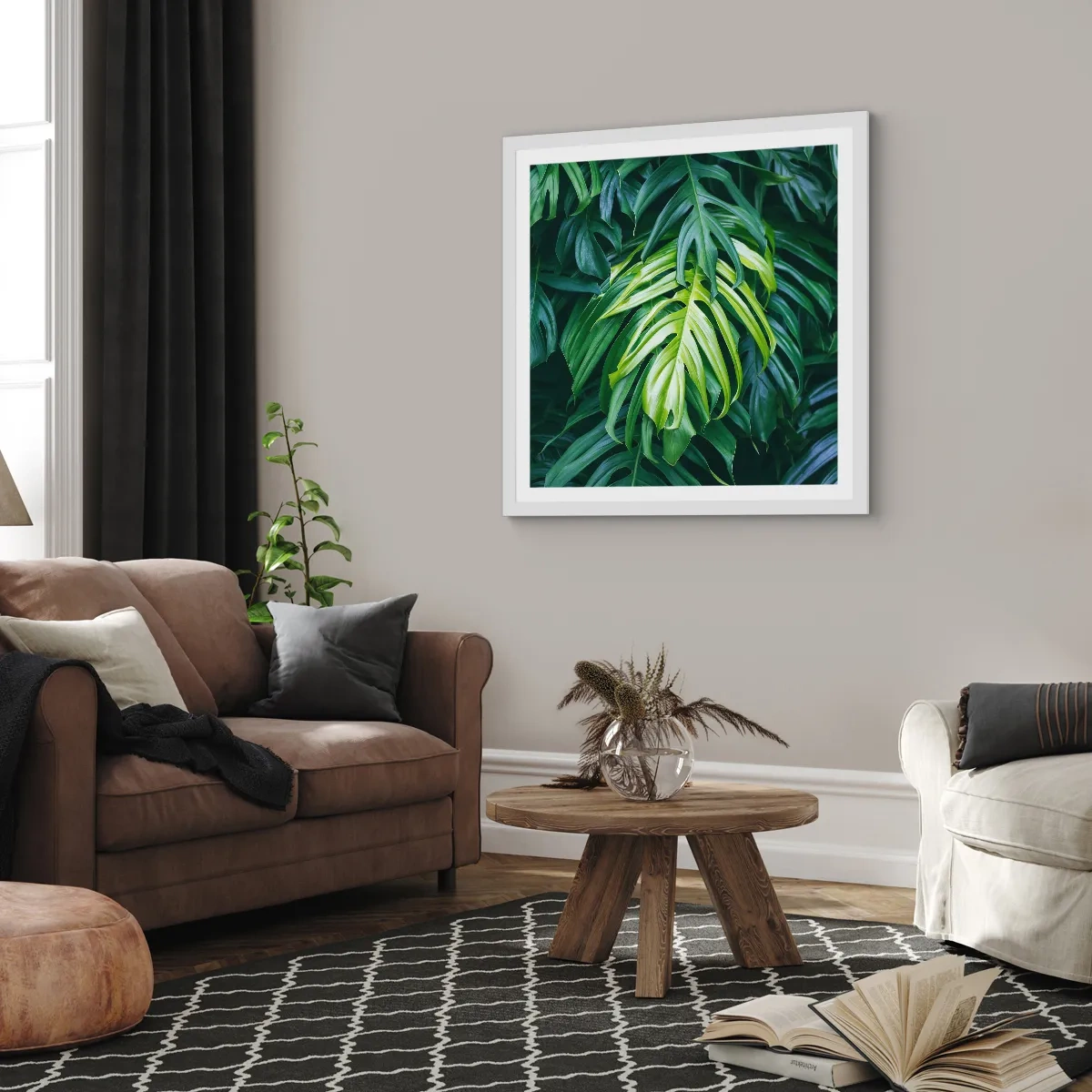 Póster en marco blanco - Sumérjase en la frescura - 60x60 cm