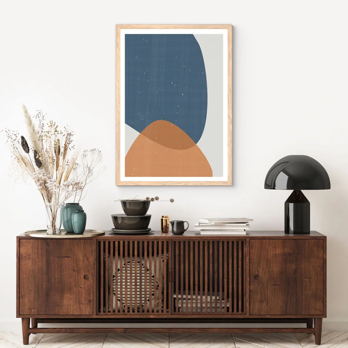 Póster en marco roble claro - Óvalos e influencias - 70x100 cm