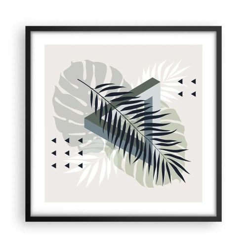 Póster en marco negro - Naturaleza y geometría - 50x50 cm