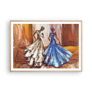 Póster en marco roble claro - Un elegante dúo - 100x70 cm