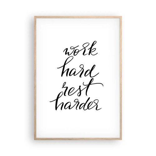 Póster en marco roble claro - Balance de vida - 70x100 cm