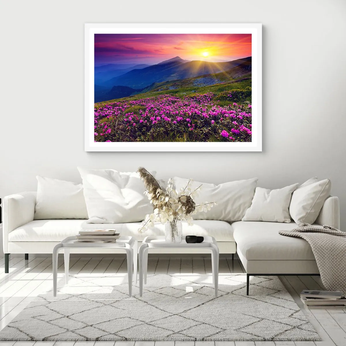 Póster en marco blanco - ... Y el aroma a hierbas está por todas partes - 91x61 cm