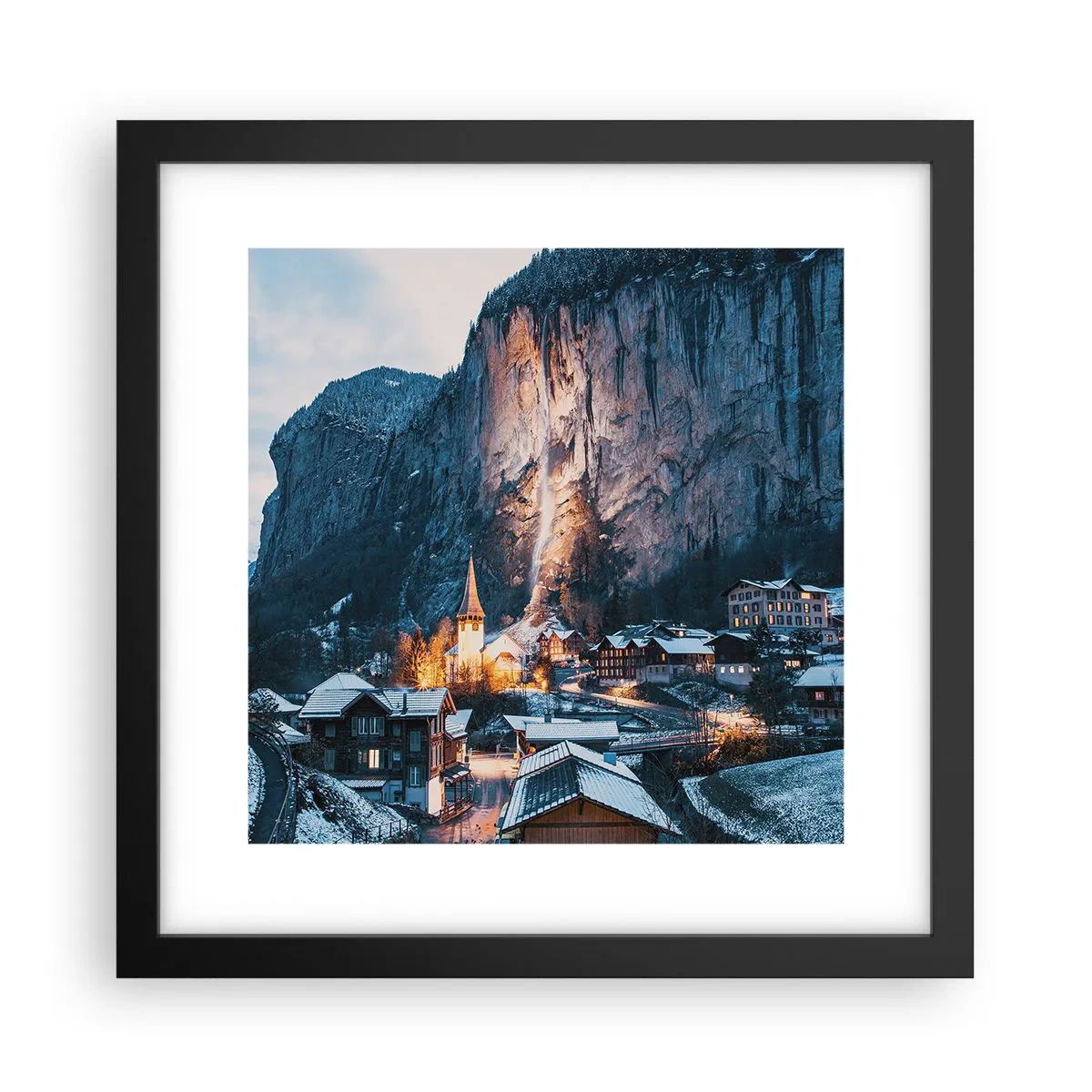 Póster en marco negro - El espíritu luminoso del invierno - 30x30 cm