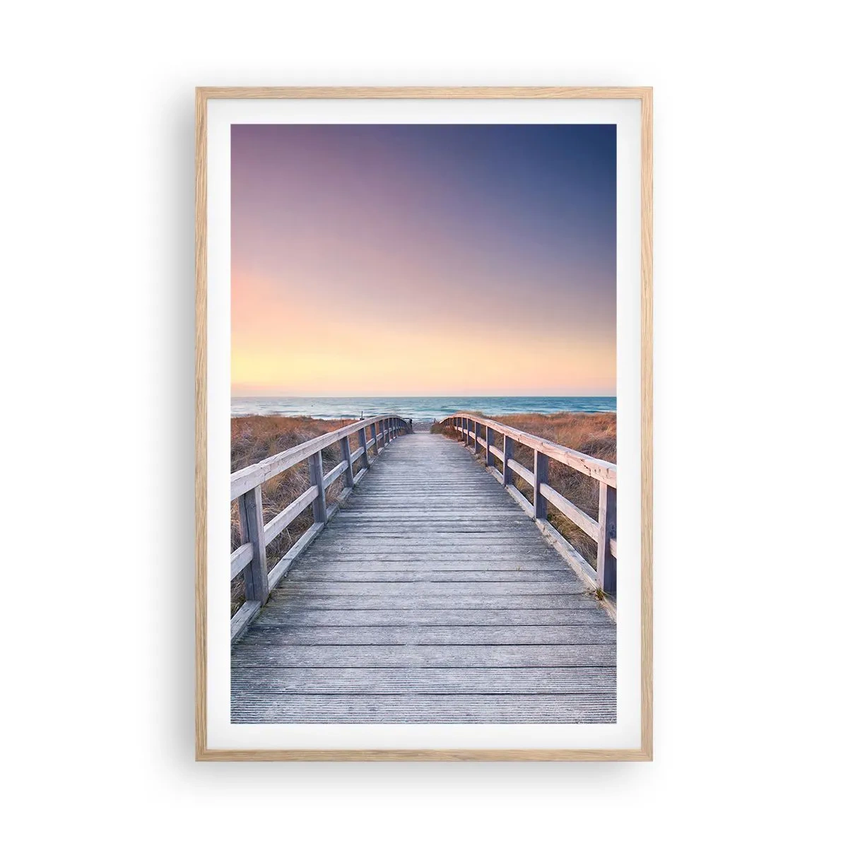 Póster en marco roble claro - Aurora vespertina del Báltico - 61x91 cm