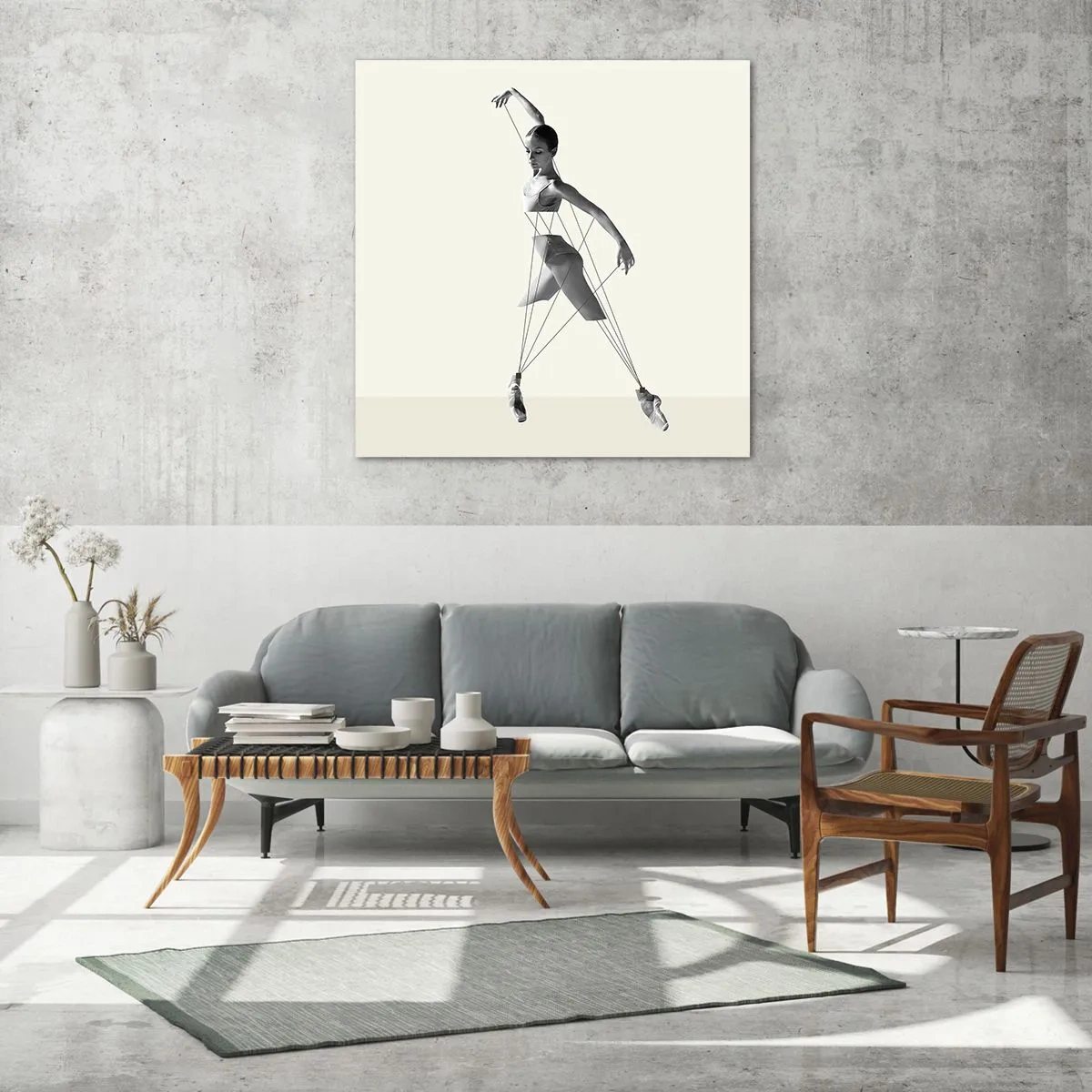 Cuadro sobre vidrio - Impresiones sobre Vidrio - Títere de sí misma - 70x70 cm