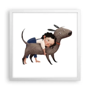 Póster en marco blanco - Mejores amigos - 40x40 cm