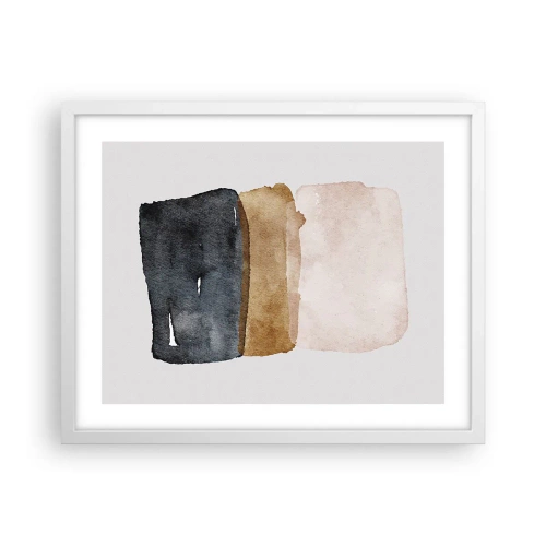 Póster en marco blanco - Una composición de colores tierra - 50x40 cm