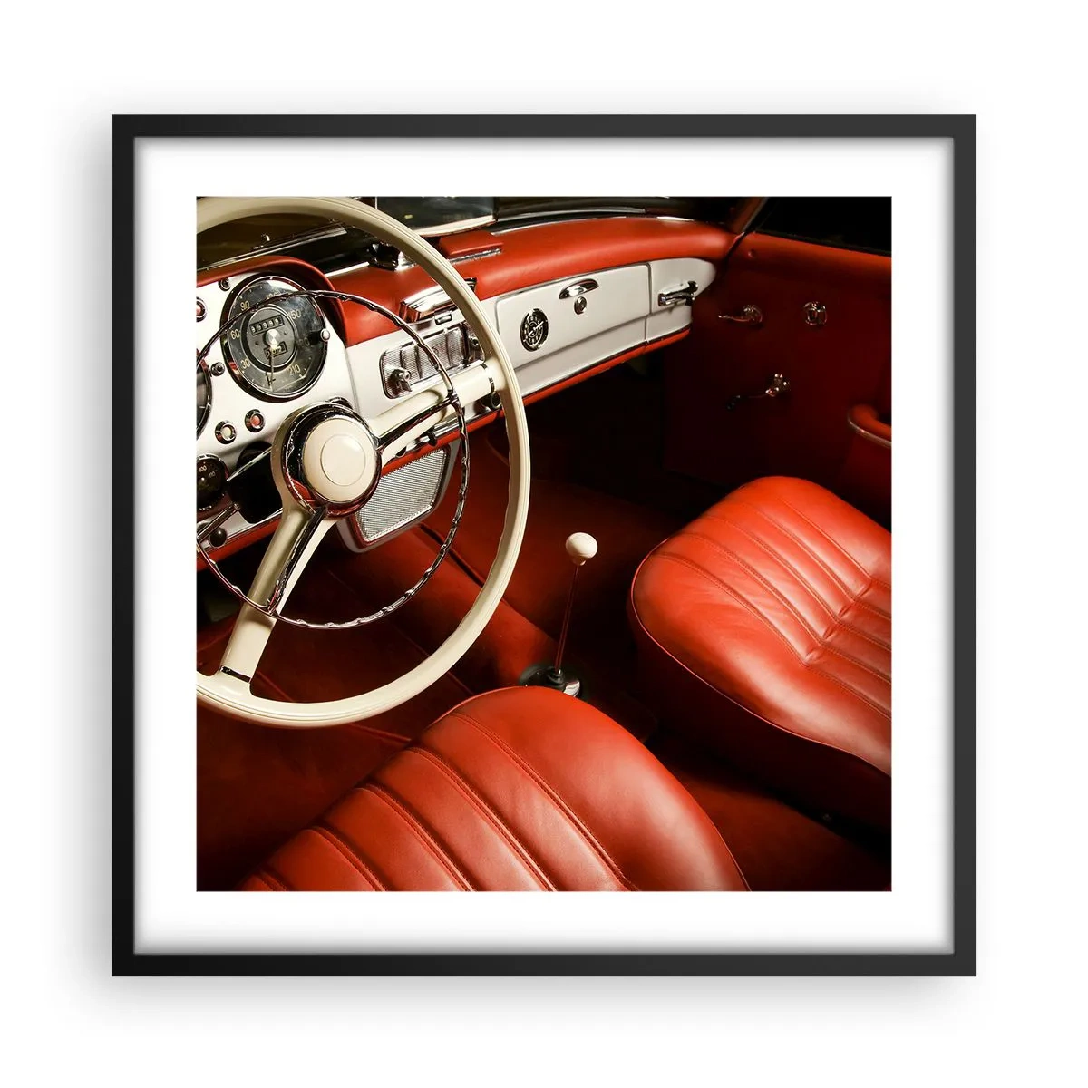 Póster en marco negro - Lujo vintage - 50x50 cm