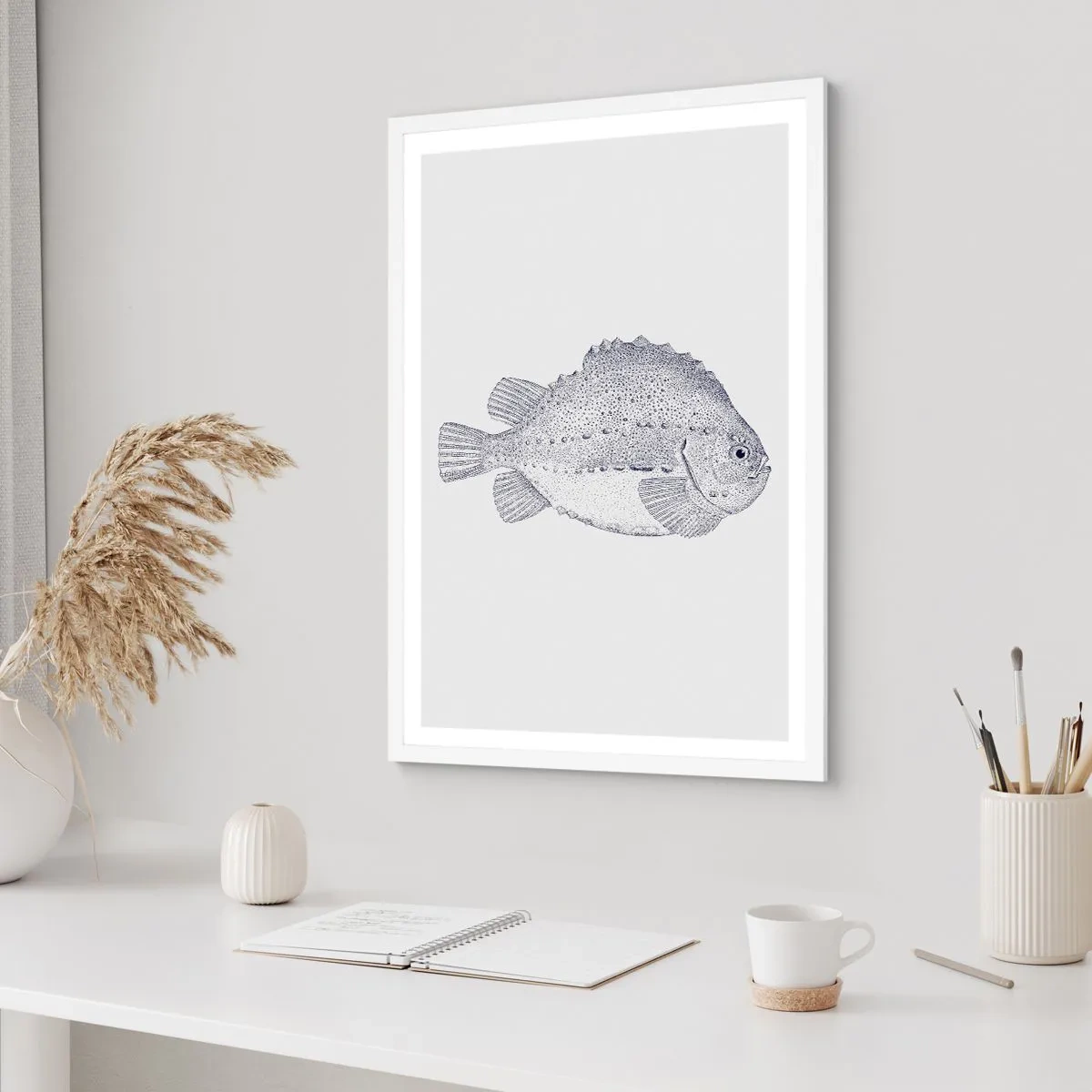 Póster en marco blanco - Para el álbum del naturalista - 50x70 cm