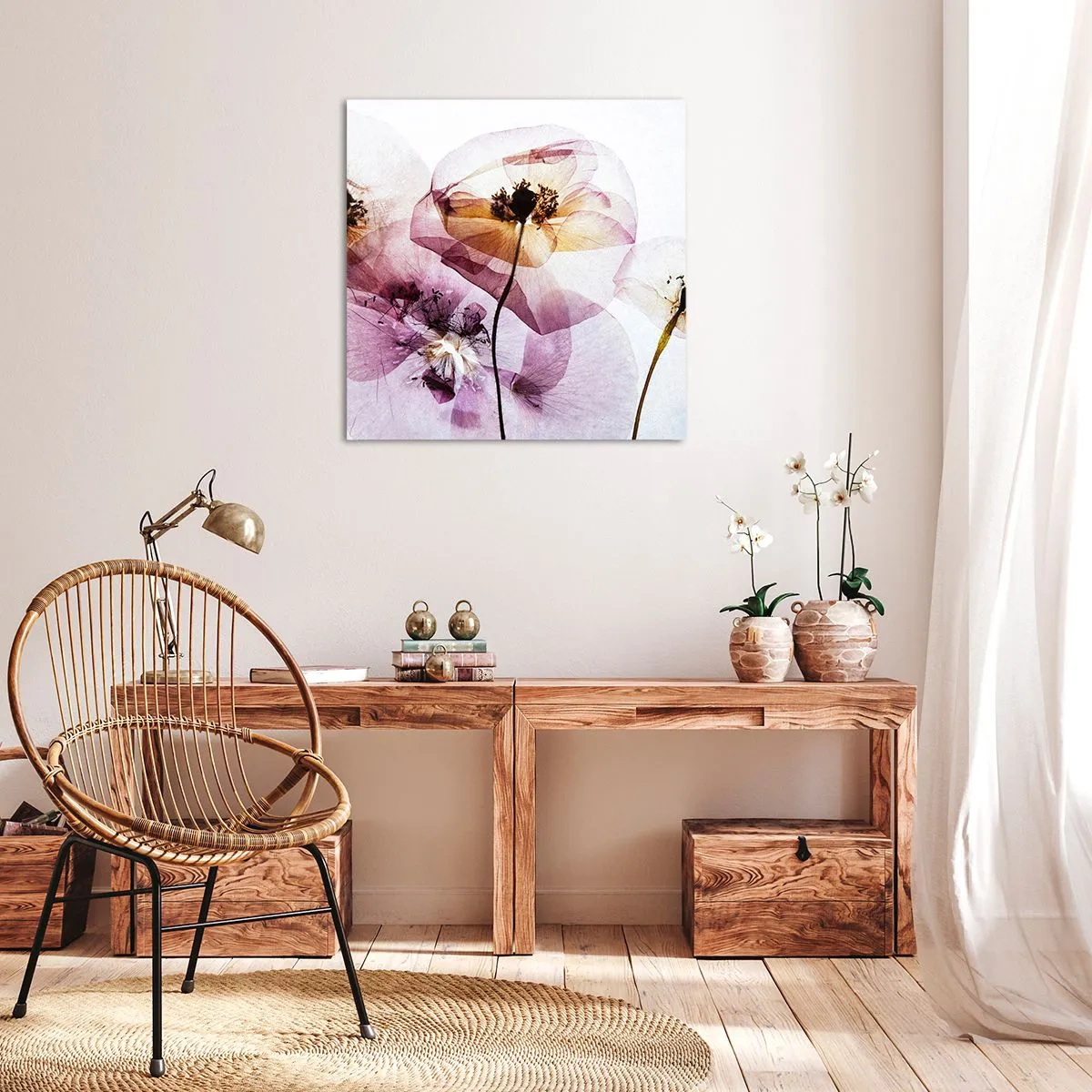 Cuadro sobre lienzo - Impresión de Imagen - Cuerpo de flor - 40x40 cm