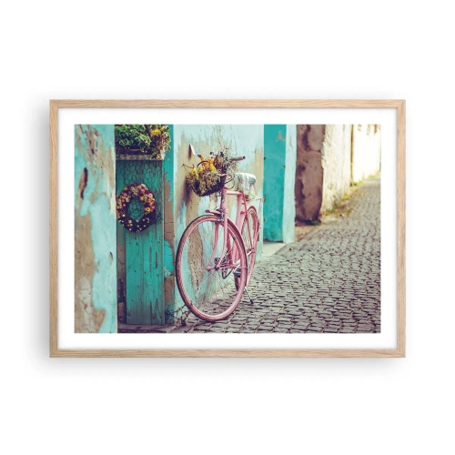 Póster en marco roble claro - Ahora mismo vuelvo - 70x50 cm