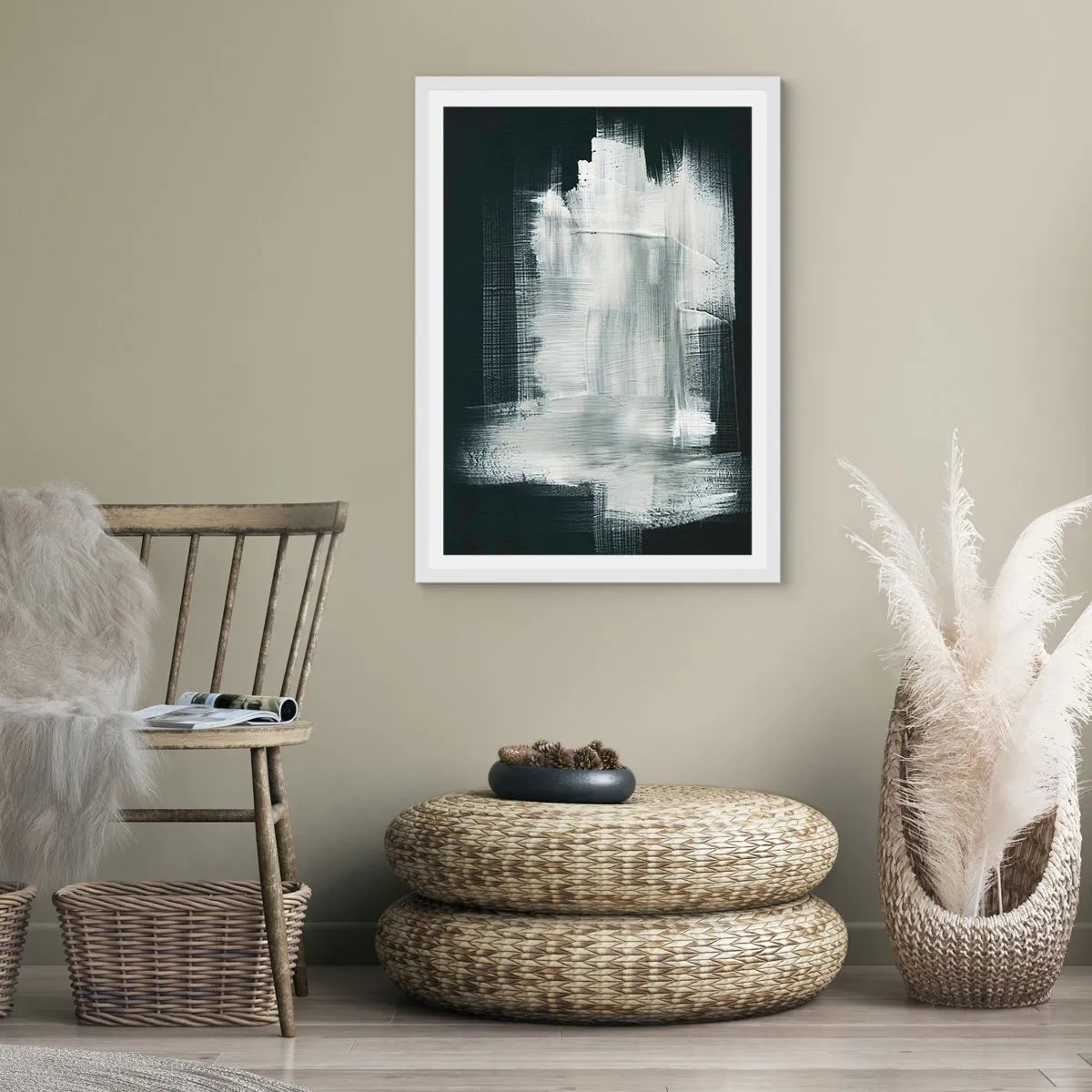 Póster en marco blanco - Tejido vertical y horizontal - 40x50 cm