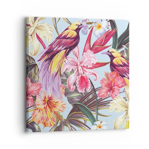 Cuadro sobre lienzo - Impresión de Imagen - Pétalos y plumas - 30x30 cm