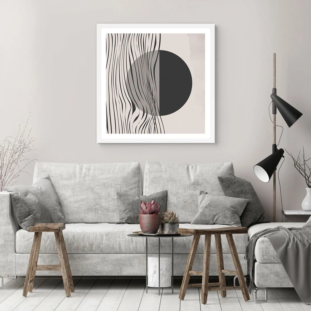 Póster en marco blanco - Media composición - 50x50 cm